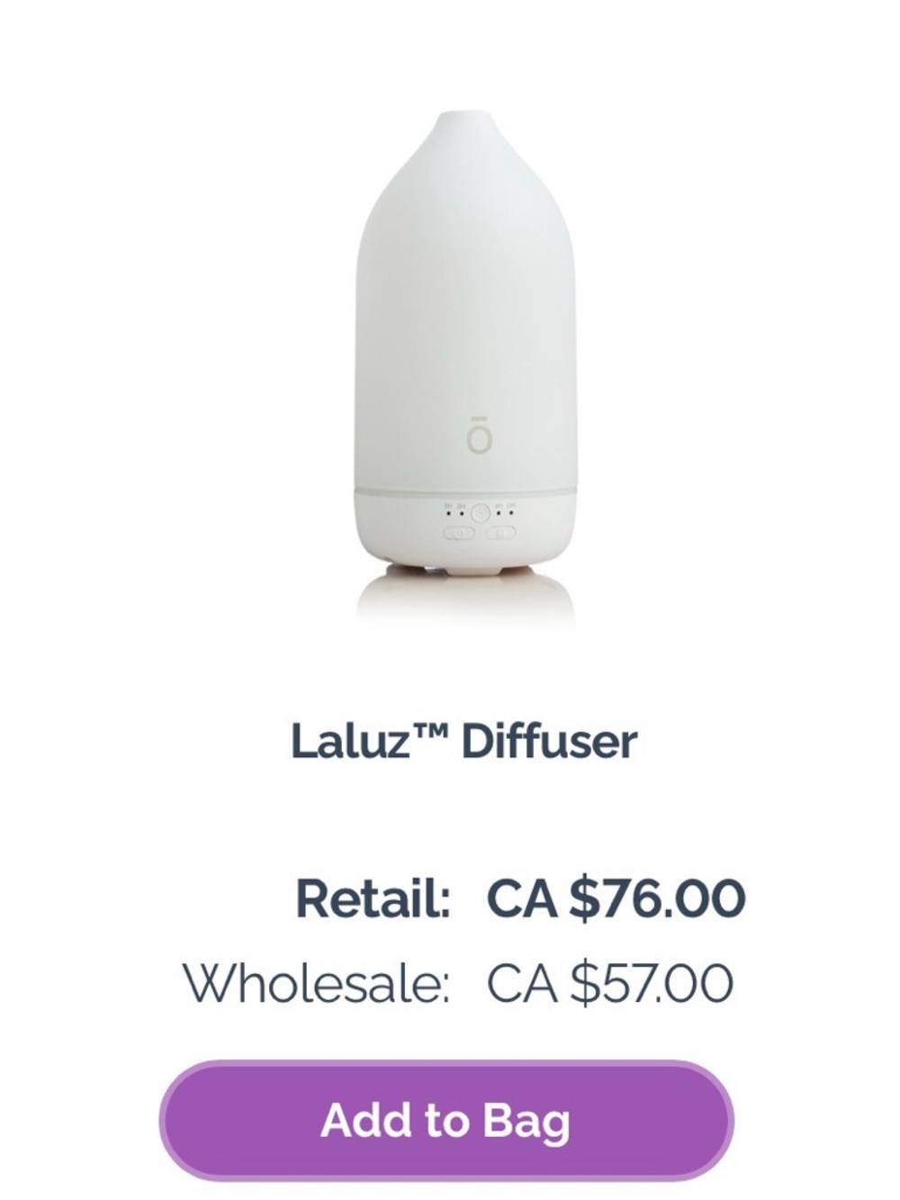 Doterra White Laluz Diffuser